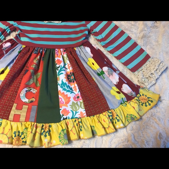 NWT Twirly Alphabet Fall Patchwork Dress - Picture 5 of 6